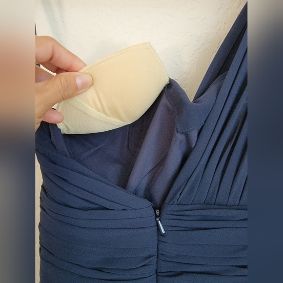 Bill Levkoff Blue One Shoulder Dress Size 6 - Picture 6 of 13